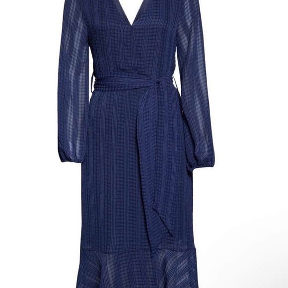 Nordstrom Deep Blue Long Sleeve Lace Dress NWT! Size Small - Picture 1 of 11